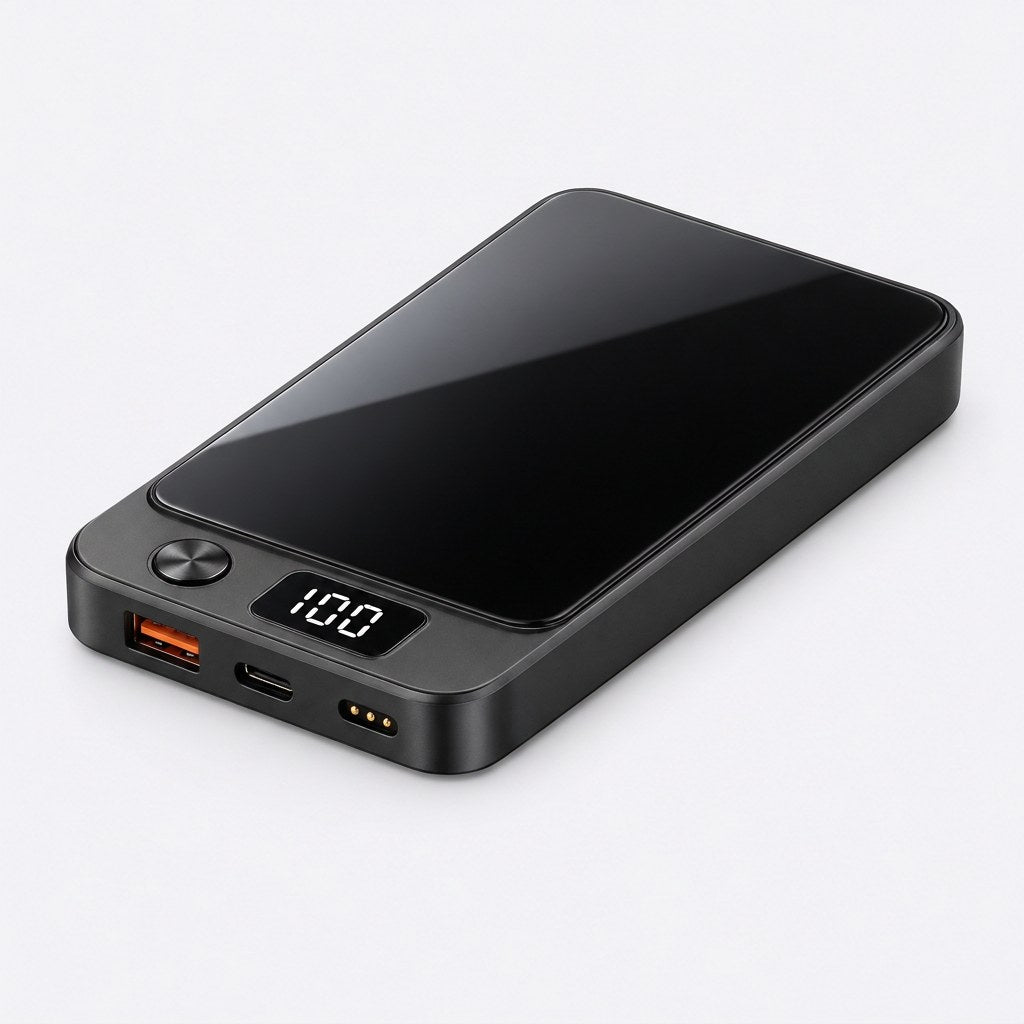 ONDO 20K magnetic power bank in black, three-quarter view